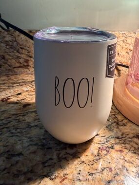 Rae Dunn White Insulated Tumbler with Lid